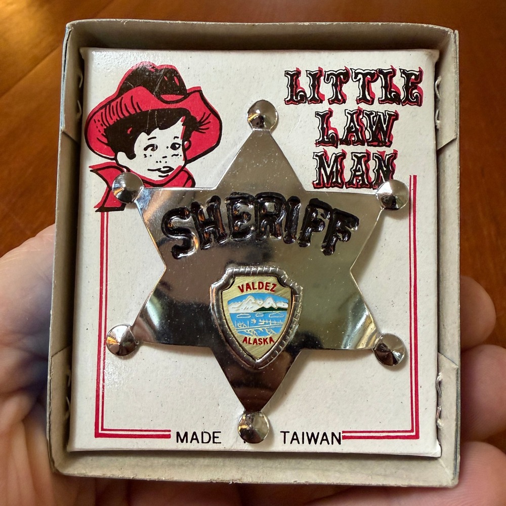 Little Law Man Vintage Tot Sheriff Badge Valdez Alaska Exclusive Andy Griffith